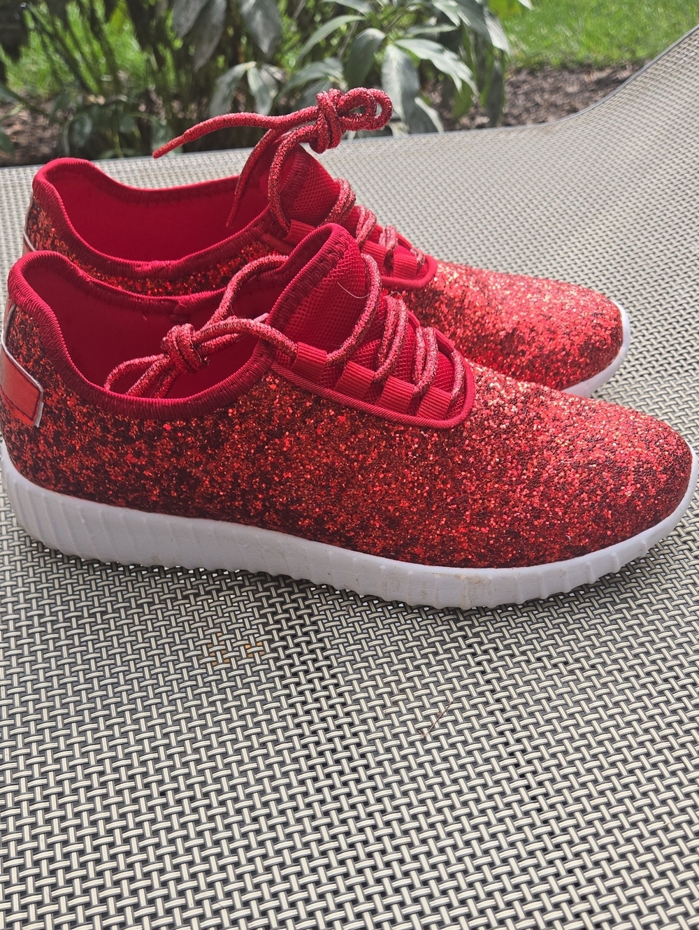 Halloween Costume Ready! Red Glitter Sneakers By Forever Size 8.5